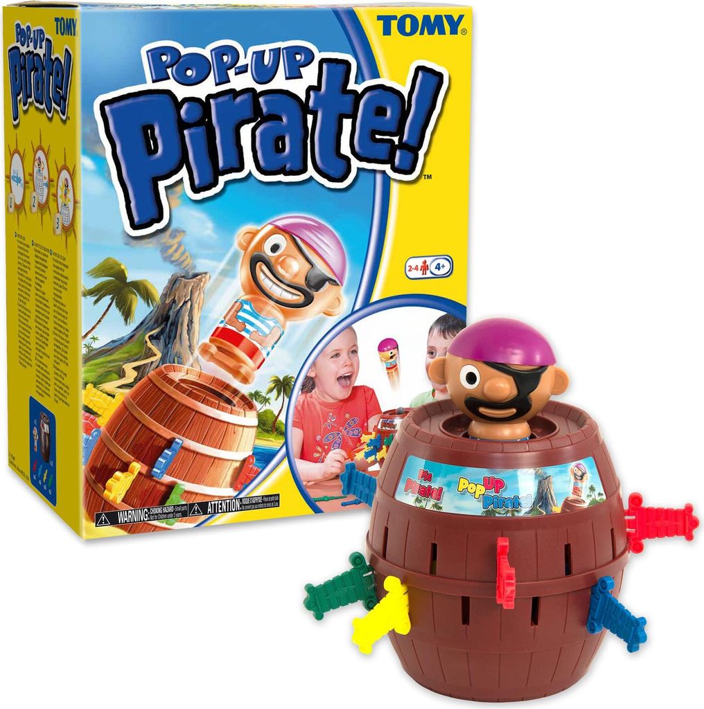 TOMY Offizielles Kinderspiel Pop Up Pirate, Hochwertiges Aktionsspiel für die Familie, Piratenspiel zur Verfeinerung der Geschicklichkeit Ihres Ki...