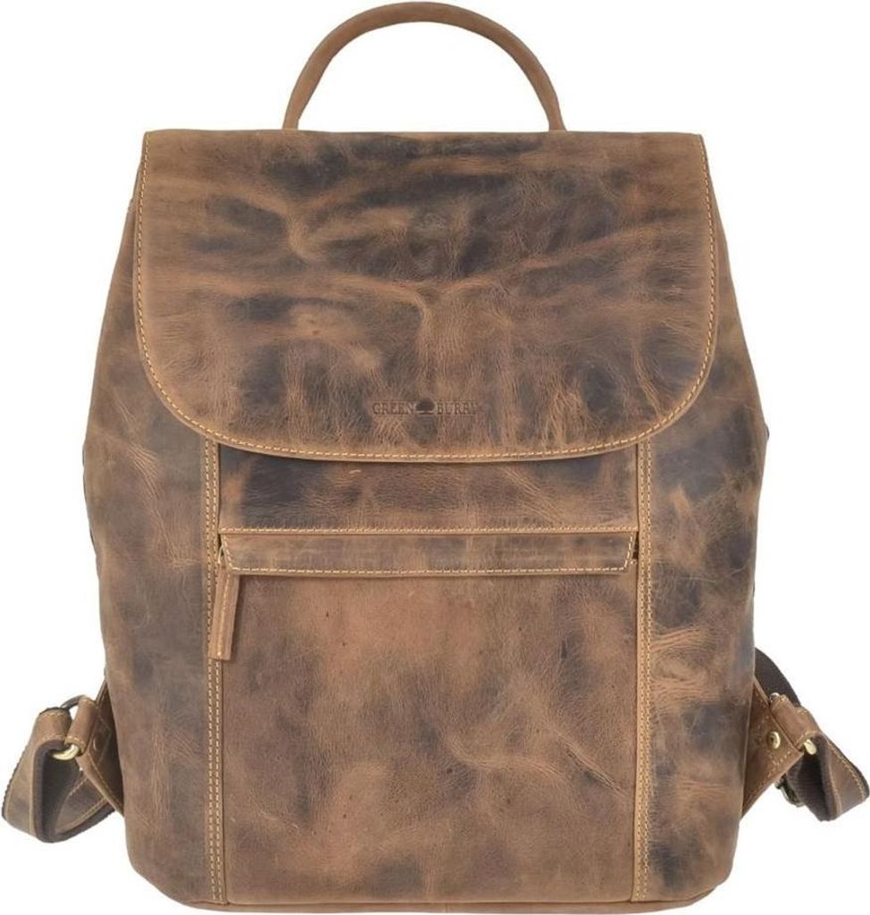 Greenburry Rucksack Leder 33x38cm Vintage braun A4 Format Damenrucksack