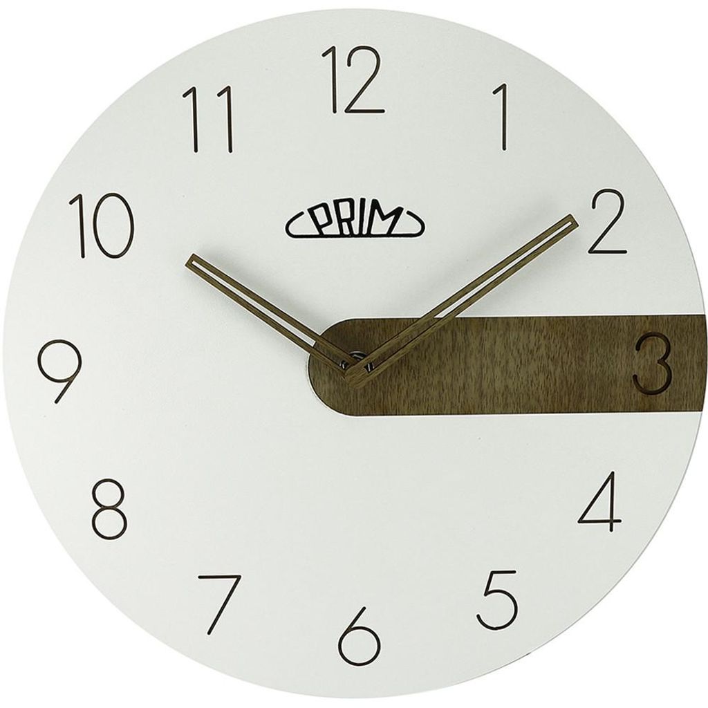 PRIM Clear Timber Wanduhr Holz lautlos arabische Ziffern Produktbild 