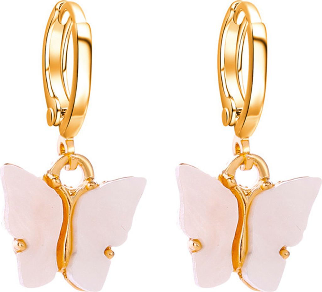 1 Paar Ohrringe in Tierform, elegante Damen-Ohrringe aus Acryl in hellen Farben für Dating-Weiß