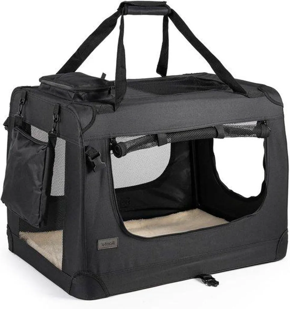 Cage de transport pliable petit chien 50 cm pour voyages et voiture