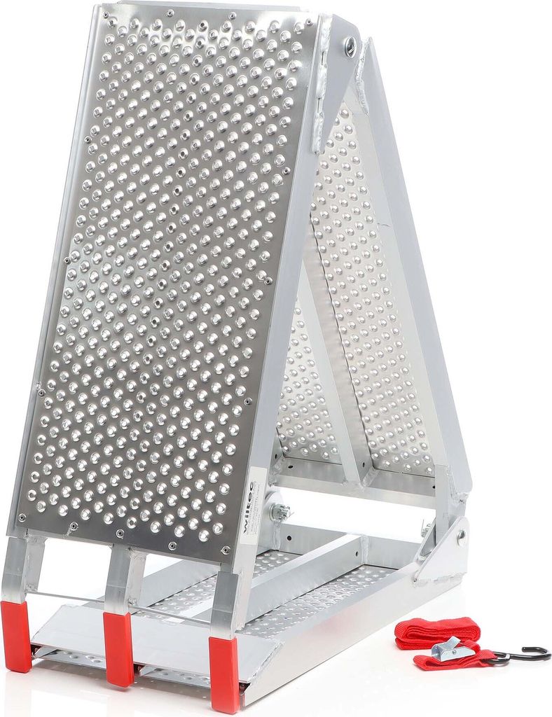 Wiltec Auffahrrampe 3-fach klappbar 199cm 270kg für Motorrad ATV Quad, Aluminium Auffahrschiene faltbar, Verladerampe rutschsicher