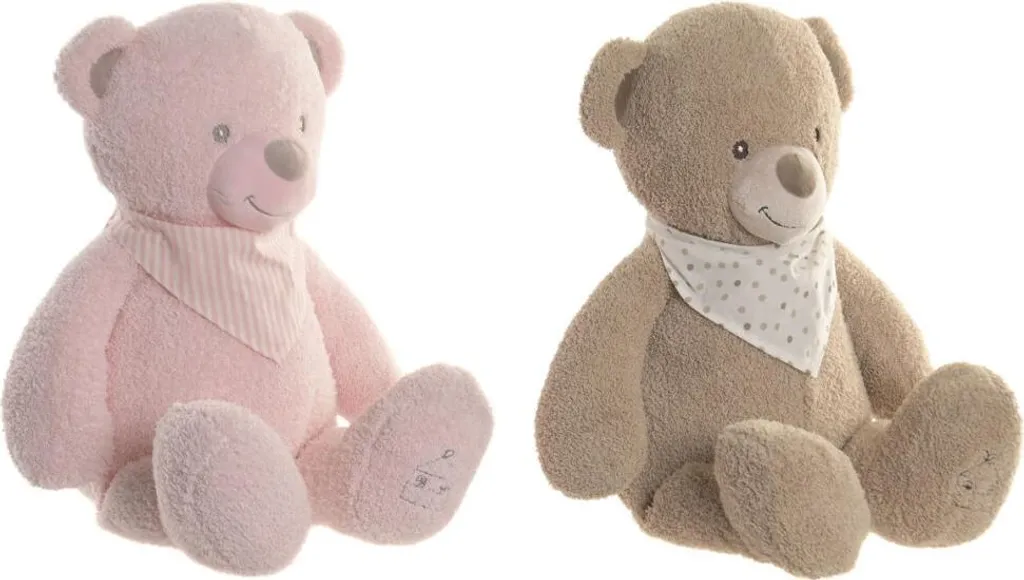 Ours en Peluche pour Enfants Home ESPRIT Marron Rose Lot de 2 Pièces