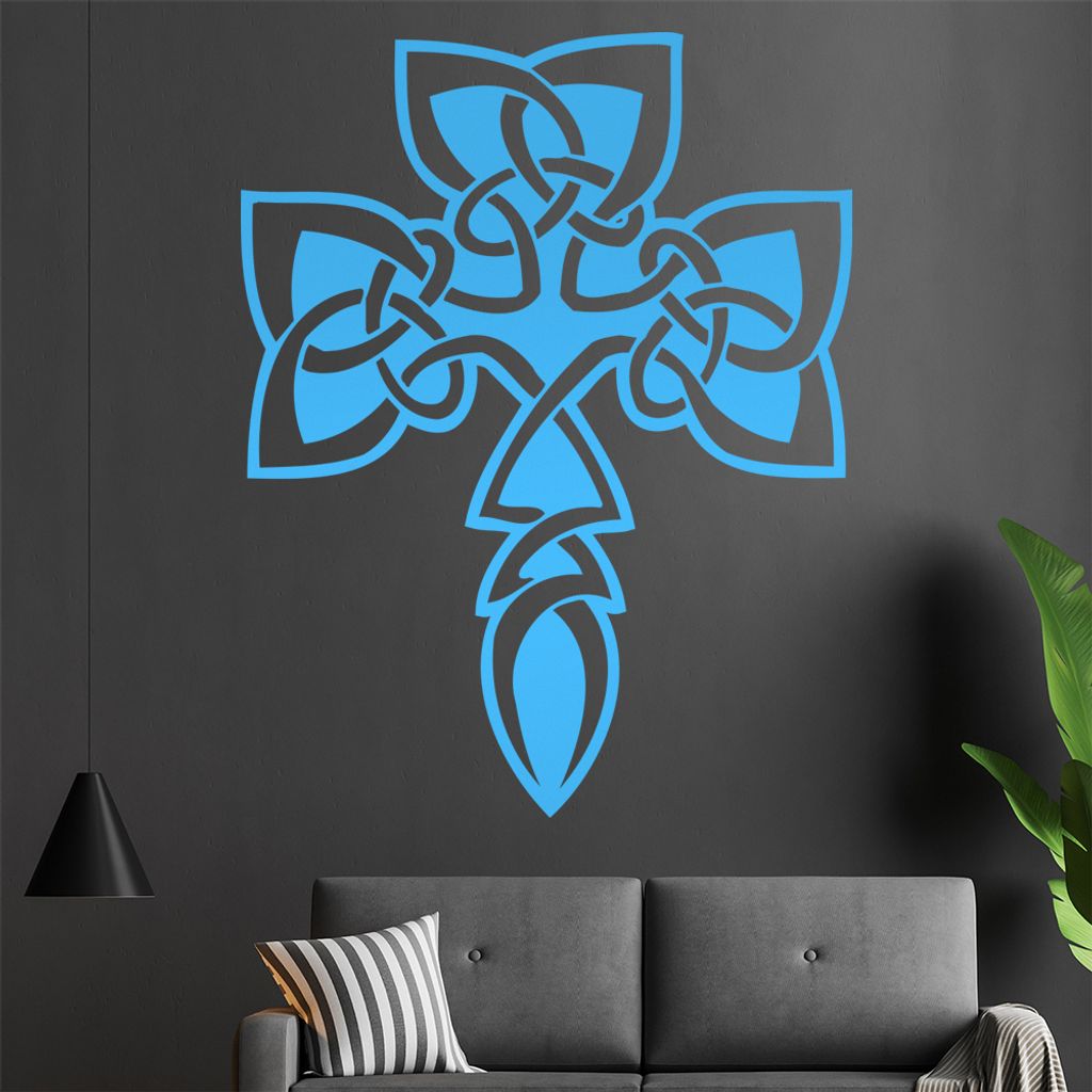 Keltenkreuz Wandtattoo in 6 Größen - Wandaufkleber Wall Sticker - Dekoration, Küche, Wohnzimmer, Schlafzimmer, Badezimmer