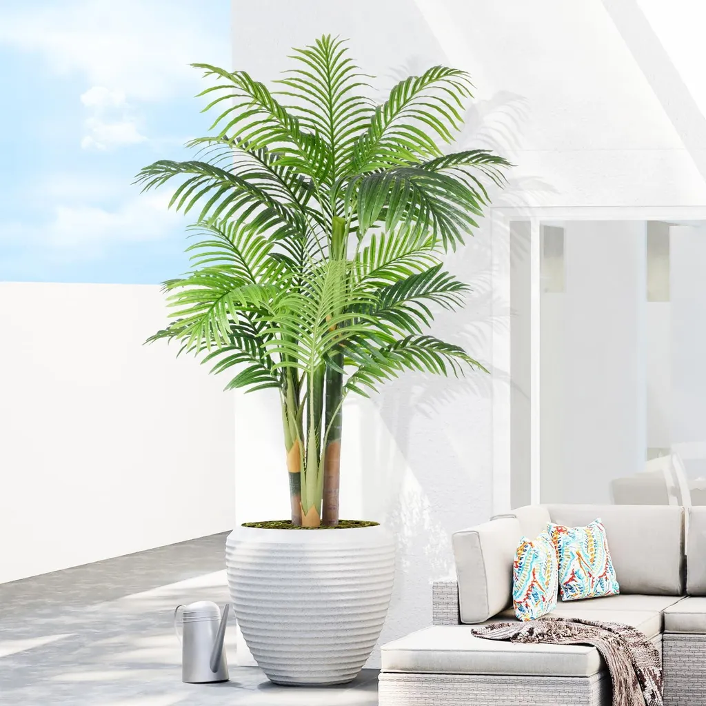 Palmier doré artificiel 150 cm - Plante artificielle haut de gamme
