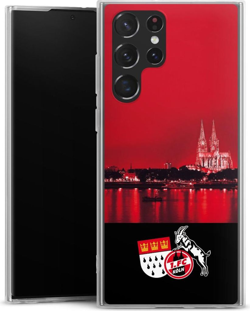 DeinDesign Slim Hülle für Samsung Galaxy S22 Ultra Silikon Case Ultra Dünn Handyhülle 1. FC Köln Offizielles Lizenzprodukt Skyline