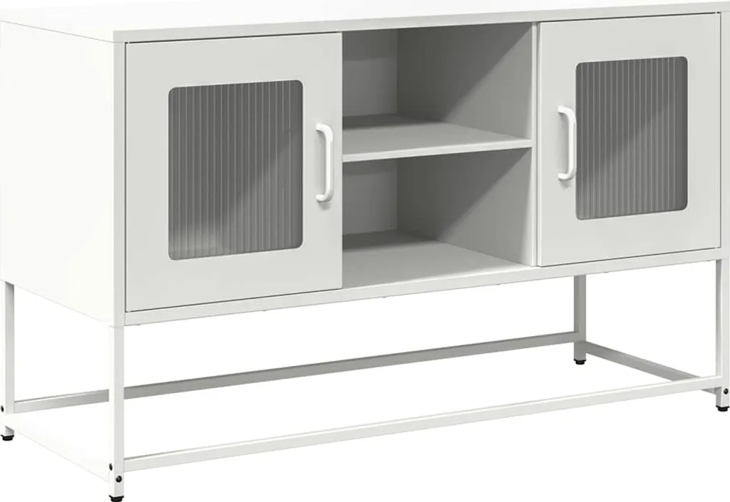 mobile TV vidaXL bianco 100,5x39x60,5 cm acciaio