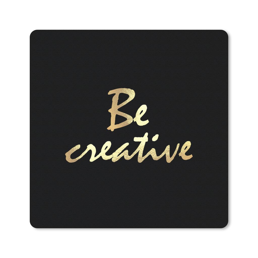 MuchoWow Mauspad Mousepad Zitate - Kreativ - Gold 30x30 cm - Mousepads - Maus Mat - Pad - Mausunterlage - Gaming