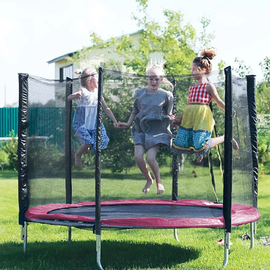 Trampoline enfant Outdoor 1m83 Rose avec enceinte de protection haute