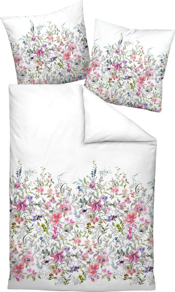 Janine Design Bettwäsche-Garnitur Mako-Satin 45088 MILANO Farbe rot silberrosa Größe 135x200+80x80