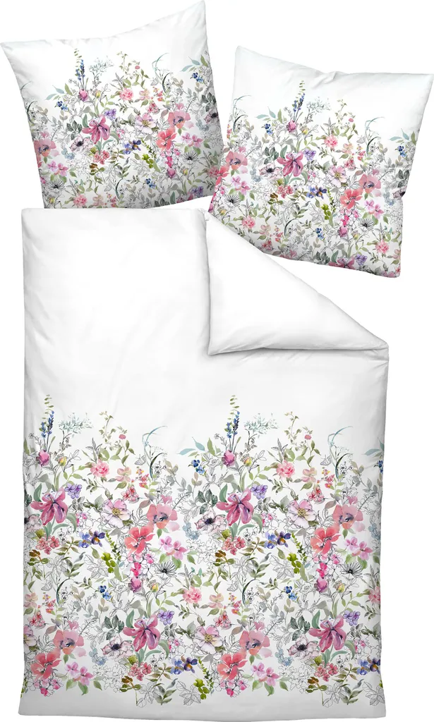 Janine Carmen S 55088 Parure de lit en Jersey Interlock 135x200cm Argent