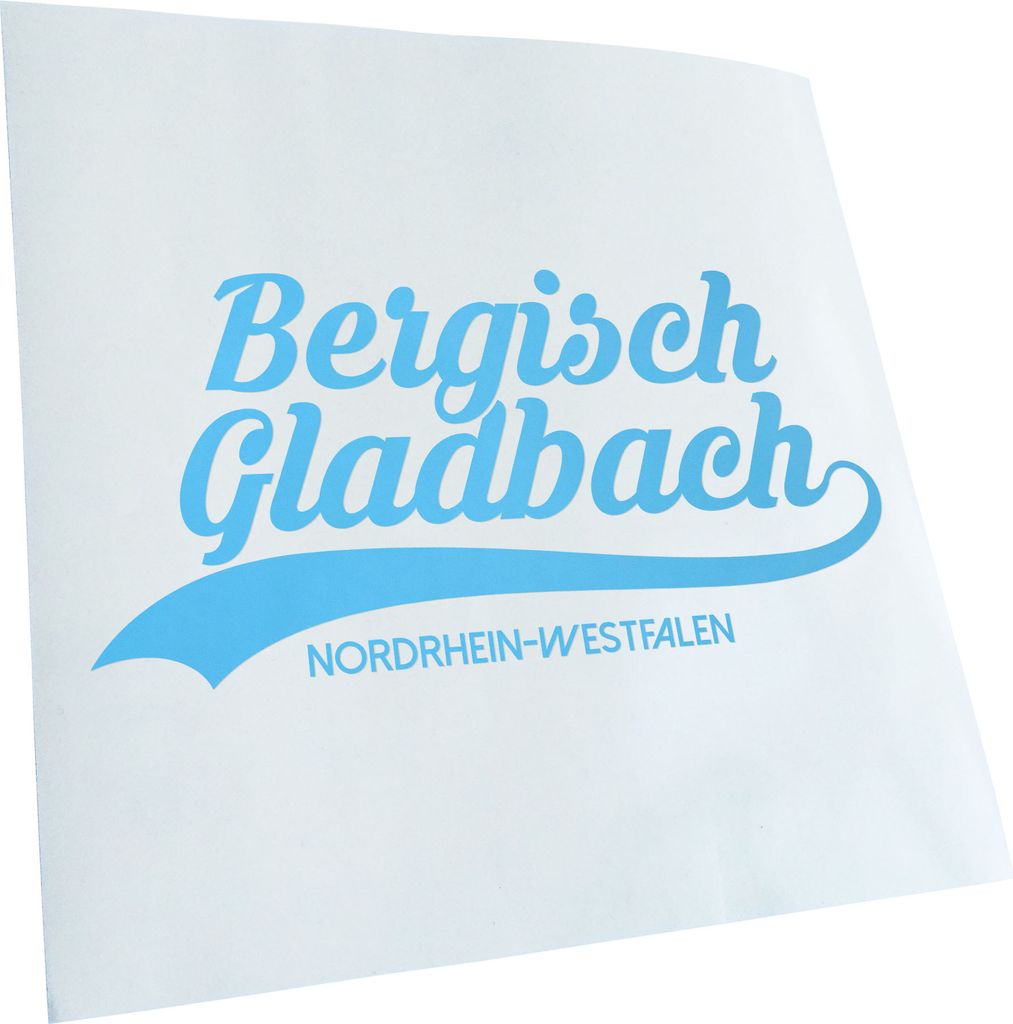 Kiwistar - Autoaufkleber - Bergisch Gladbach - Lichtblau - 24x11cm - Aufkleber für Auto, Laptop, Fahrrad, LKW, Motorrad Mehrfarbig JDM Decal Racing