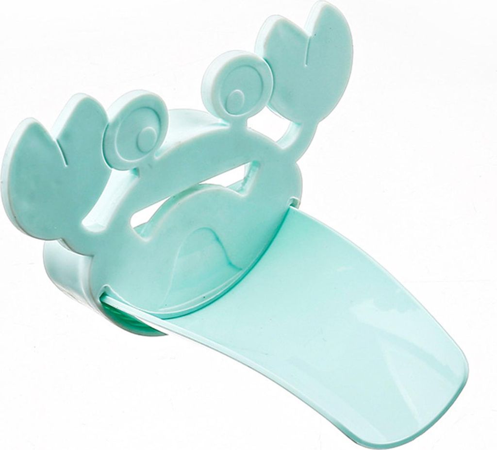 Kinder Hände Waschmaschine Wasserhahn Extender Cartoon Crab Form Extension Spout Accessoire Grün grün
