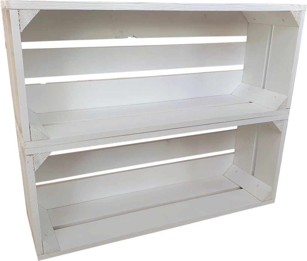 2er Set Weiß Holzkisten 50 x 20 x 15 cm massive Weinkisten in vielen Farben zur Auswahl Holz Kisten Obstkisten Apfelkisten, holzregal.