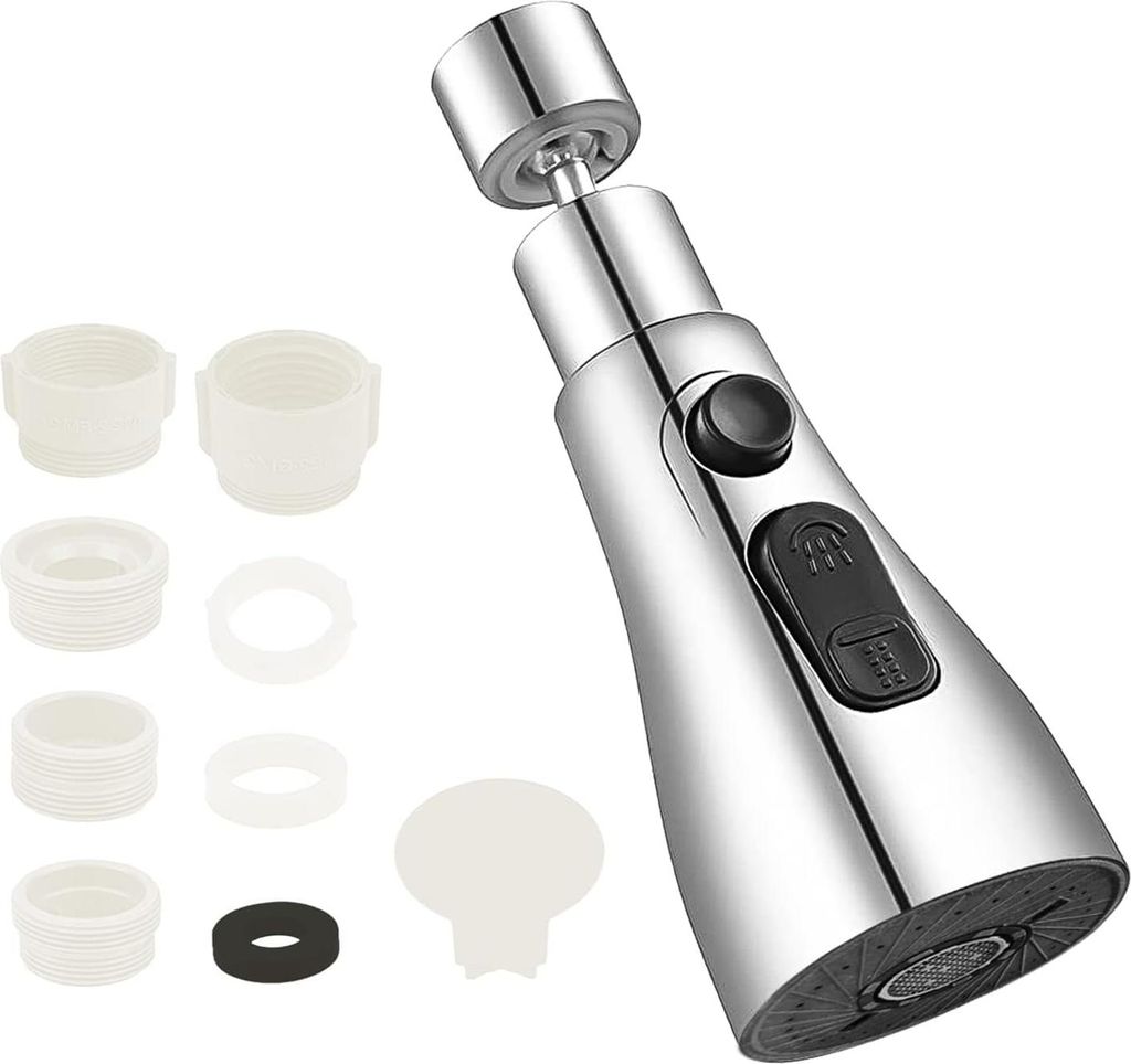 Wasserhahn Aufsatz für die Küche, 360° drehbare Perlatoren für Wasserhähne, multifunktionale Duschkopf für Küchenarmaturen, Txeouse Wasserha...