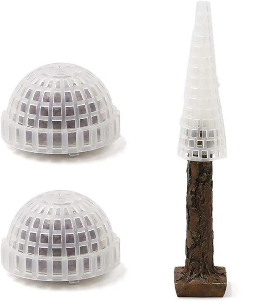 Lot de 3 Mousses de Java de forme ronde pour aquarium - Plastique Brun