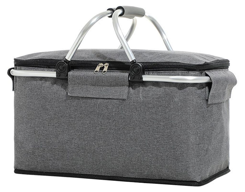 Isolierter Picknickkorb – 18 l wasserdichter und auslaufsicherer, faltbarer, tragbarer Kühlkorb mit Griff – Faltbare Einkaufstasche mit Alumin...