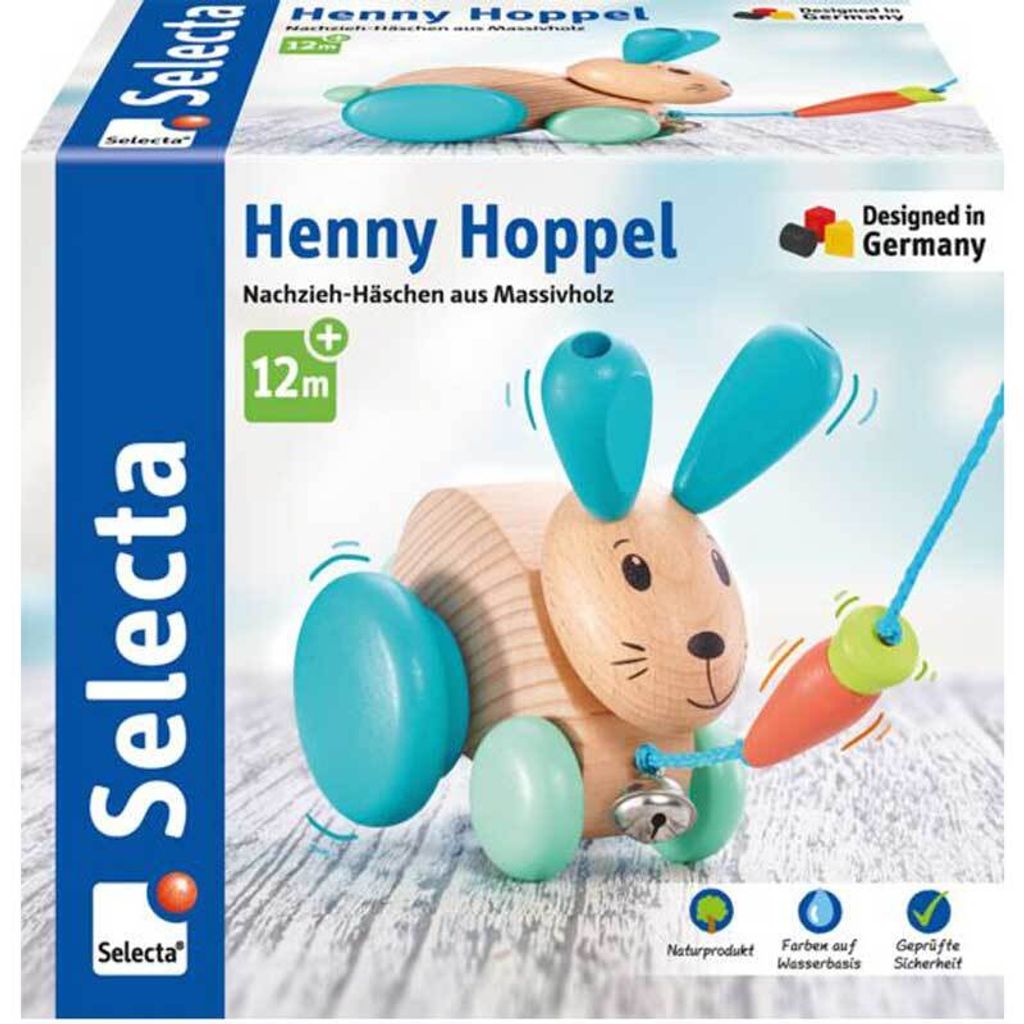 Selecta Kleinkindwelt Nachziehspielzeug aus Holz Henny Hoppel 62100