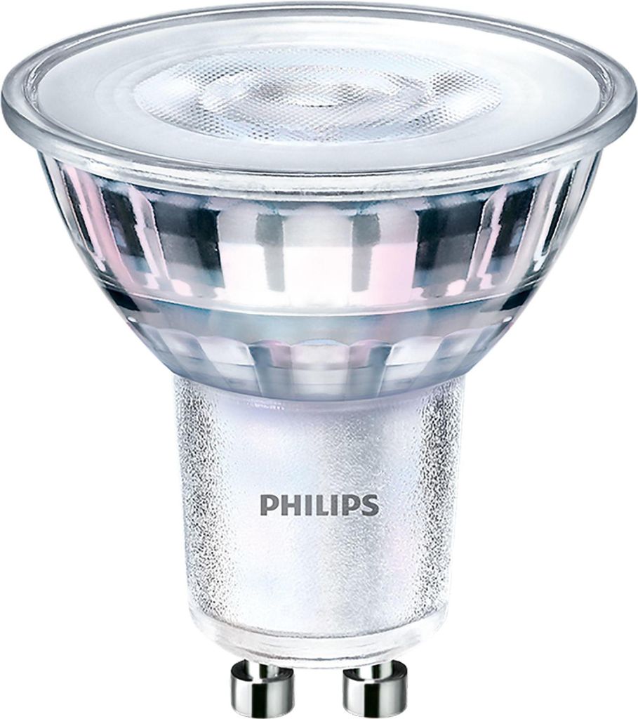 A studio shot of a Philips LED light bulb.