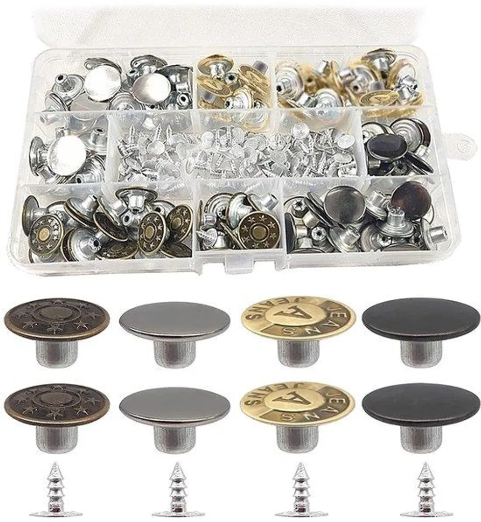 Boutons pour jeans de rechange 120 pièces pour réparer vos pantalons vite