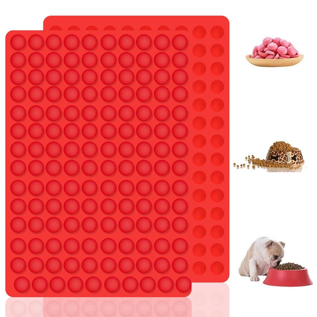 Backmatte für Hundekekse, 2-teilige Silikon-Backmatte in Form einer Halbkugel, wiederverwendbare Backform für selbstgemachte Hundeleckerlis, Scho...