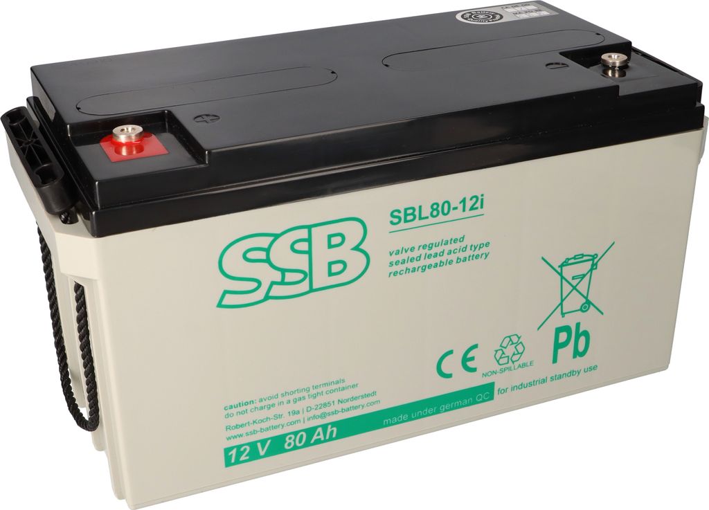 SSB Blei Akku SBL 80-12i AGM Batterie M6 Schraubanschluss - 12V 80Ah