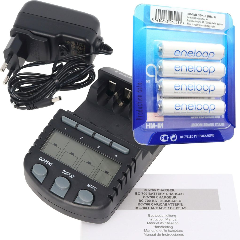 Panasonic eneloop Standard HR-3UTGA-4BP-CASE 8x Mignon AA Akkus und 1 AccuCell LCD-Ladegerät