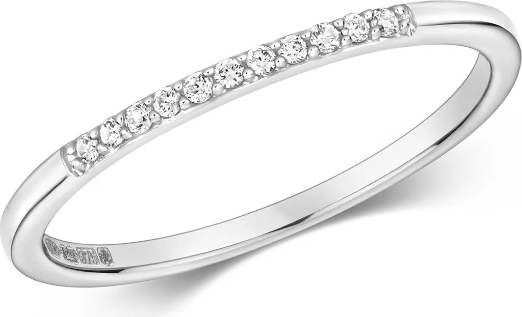 Bague Femme Or Blanc 375 Diamant 0.05 ct Taille 57 Modèle TRS279469KWRSP