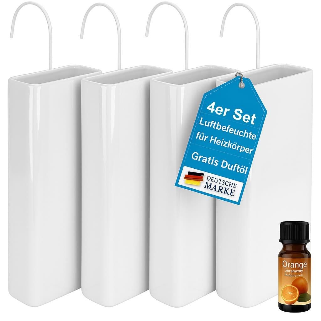 4 Luftbefeuchter Heizung + Gratis Duftöl Heizkörper Raumbefeuchter Verdunster