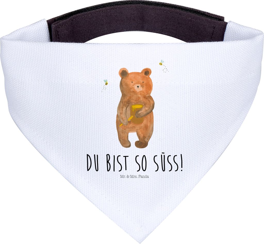Mr. & Mrs. Panda Halstuch Hund Bär Honig - Weiß - Geschenk, Liebe, Bandana, Partner, Hunde Hals Tuch, Freund, Teddy, Für, Dreieckstuch