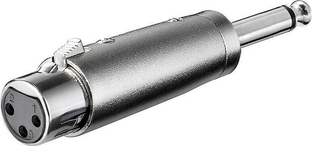 Goobay 27451 XLR Adapter, AUX Klinke 6,35 mm mono Stecker zu XLR Buchse - XLR-Buchse (3-Pin) > Klinke 6,35 mm Stecker (2-Pin, mono)