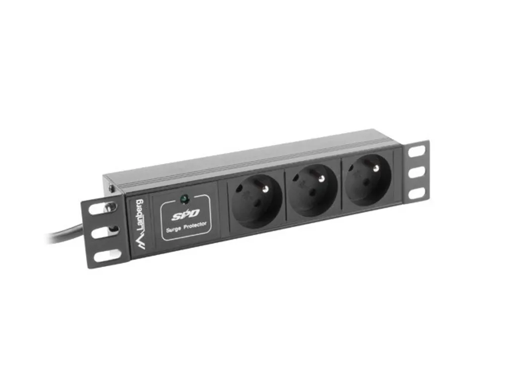Rack Lanberg 10" (1U, 10A, 3X 230V Pl)