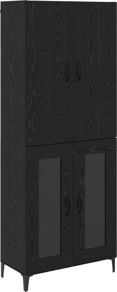 Highboard Schwarz Eichen-Optik 69,5 x 34 x 180 cm Holzwerkstoff