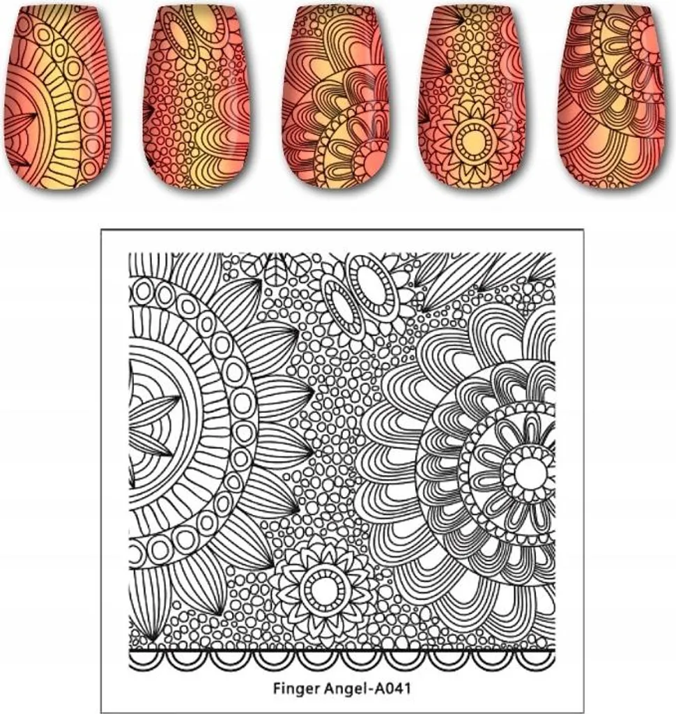 Piastra Finger Angel A041 per Stamping Unghie - Nail Art Professionale