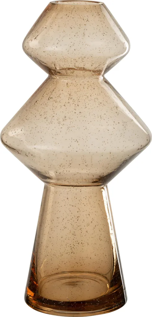 J-Line Vase Carol en verre ambré couleur caramel pour bouquet design