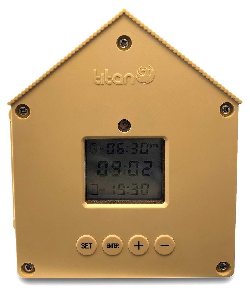 Automatische Hühnerstalltür mit Lichtsensor, Timer, bis 5 kg, Gold