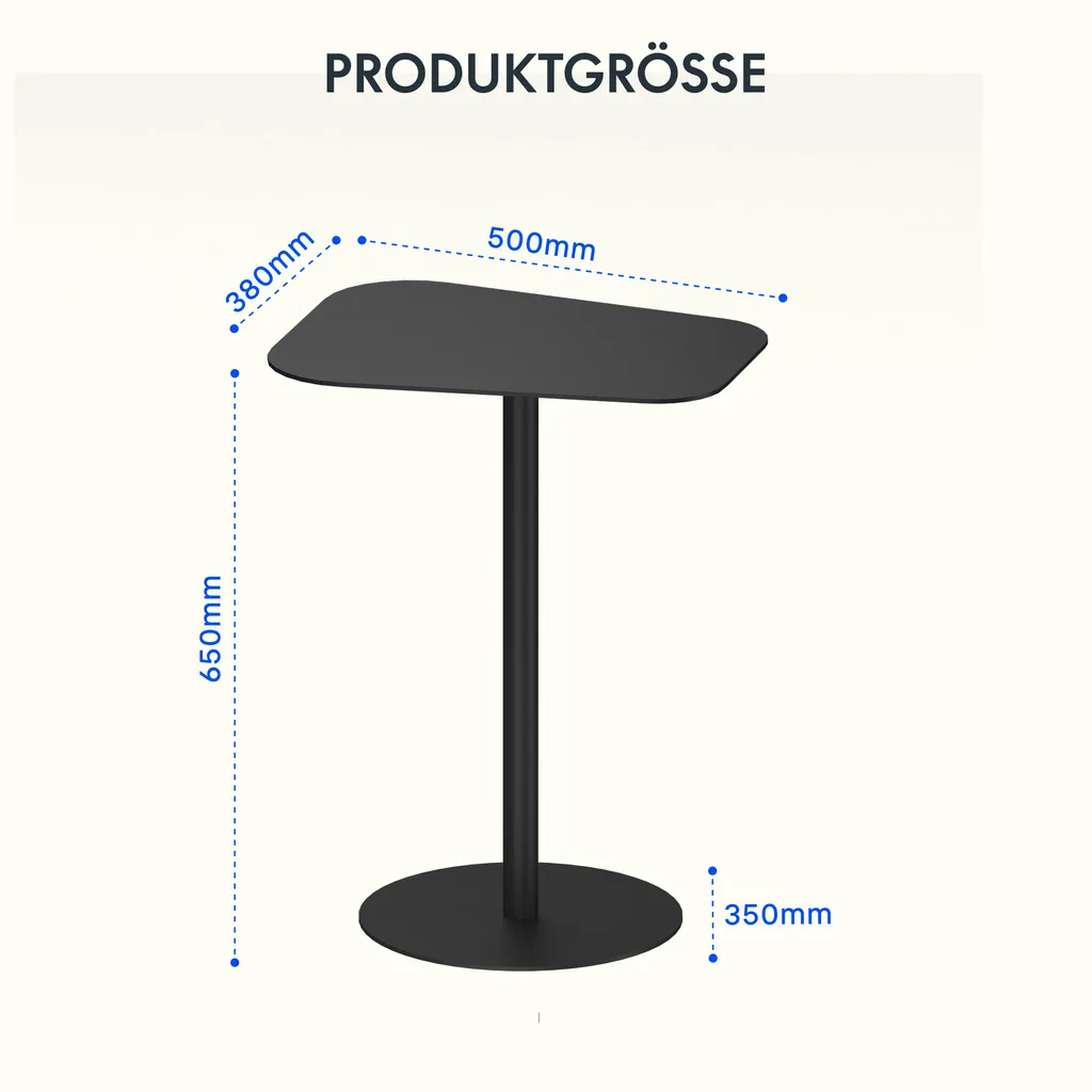 FLEXISPOT Table d'appoint Canapé Noire 50x38x65cm en Acier Robuste - 3