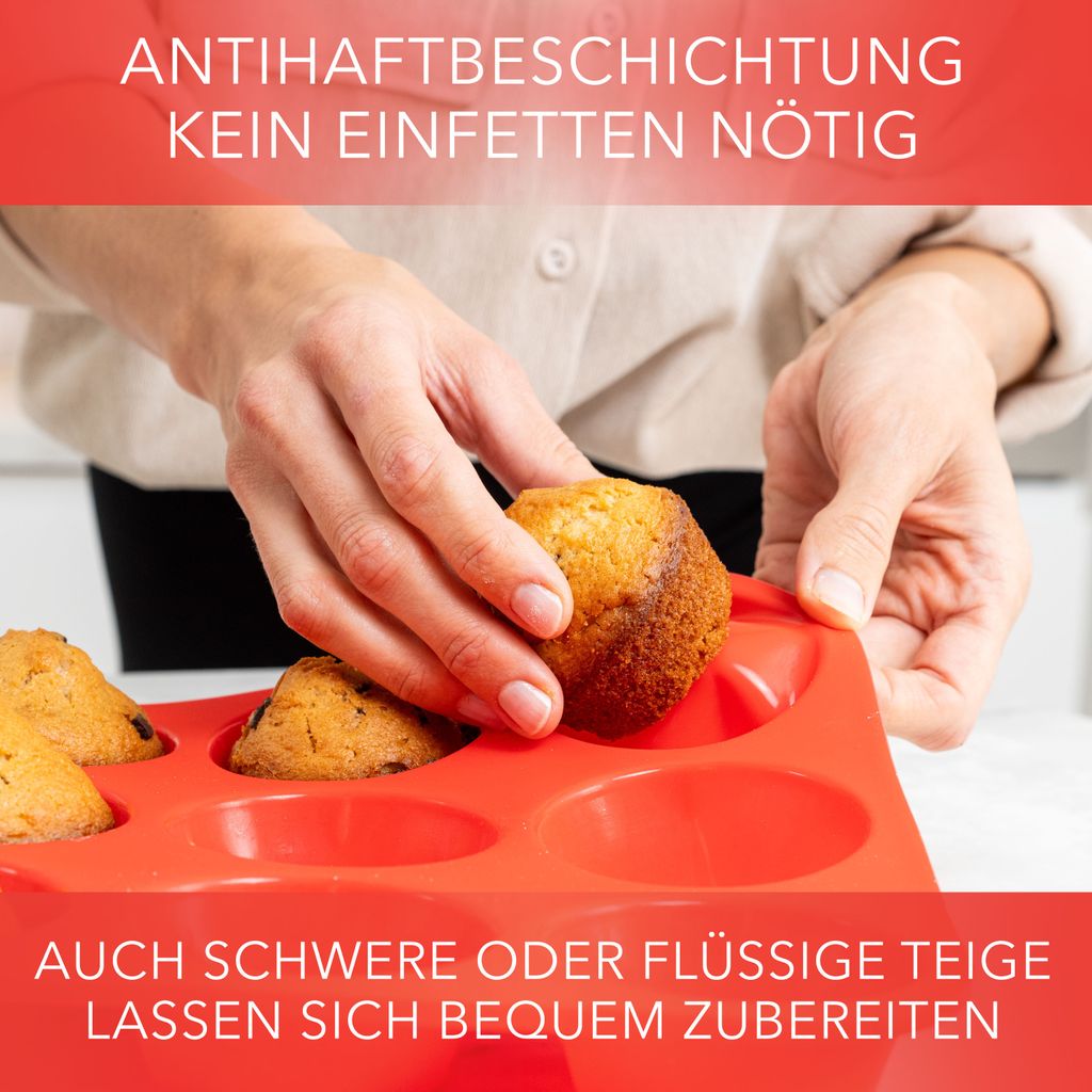 AVANA Muffinblech aus Silikon für 12 Muffins BPA-frei Produktbild 4