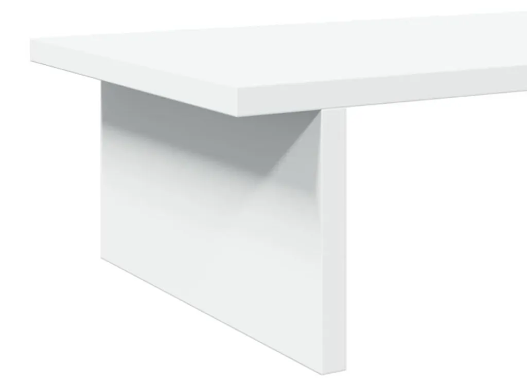 vidaXL Support d'écran Blanc 100x27x15 cm en Bois Composite Robuste
