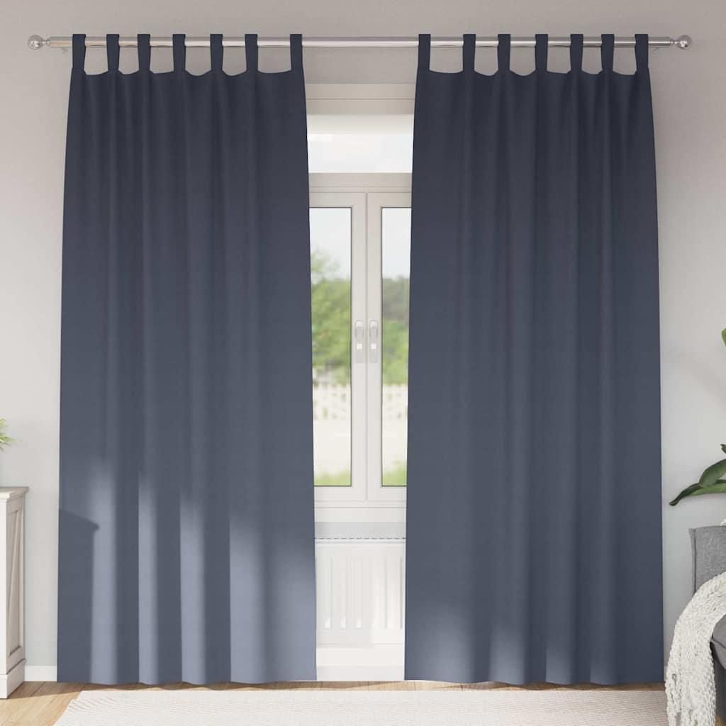 Verdunkelungs-Vorhänge mit Ringen 2 pcs Anthrazit 260 x 140 cm