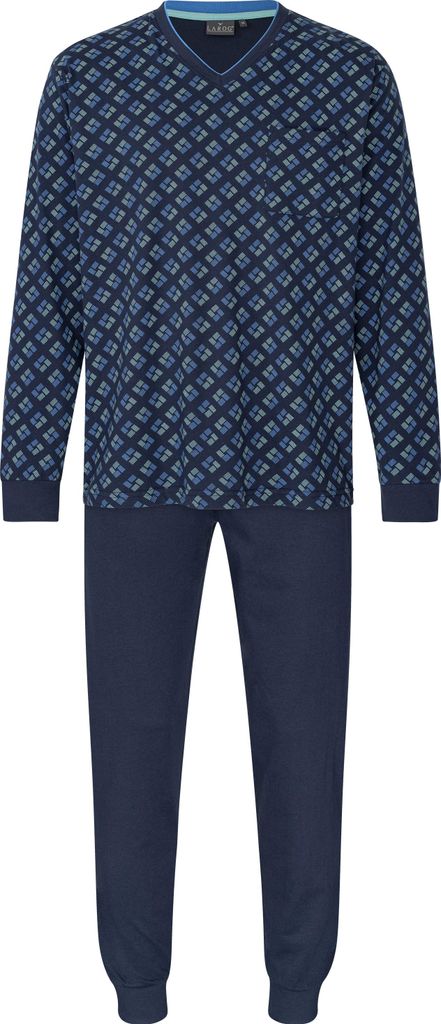 Schlafanzug - Pyjama mit V-Ausschnitt und Bündchen - STANDARD 100 Nachtwäsche für Herren von LAROG
