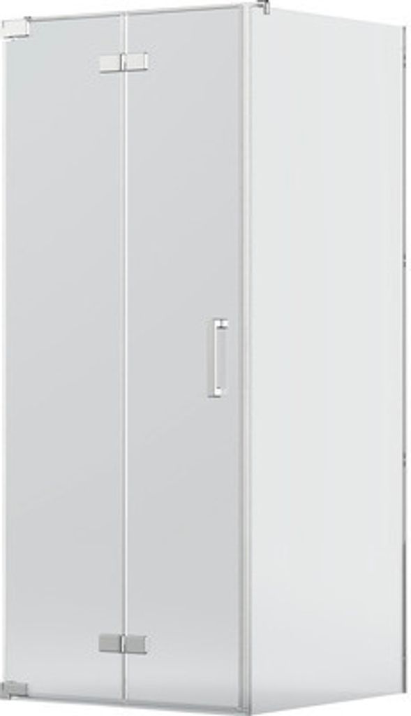 Jungborn Duschtür mit Seitenwand SETTE Drehfalttür links Seitenwand rechts 80 x 90 cm Profilfarbe chrom Klarglas mit sch