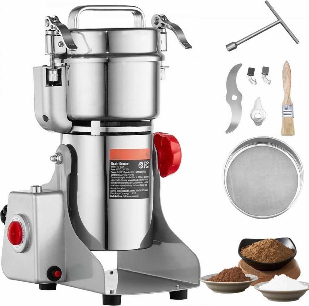 Elektrische Getreidemühle 1500W - Maismühle und Gewürzemühle - 300g - Hochleistungs-Küchenmaschine - für Haushalte und professionelle Anwendu...