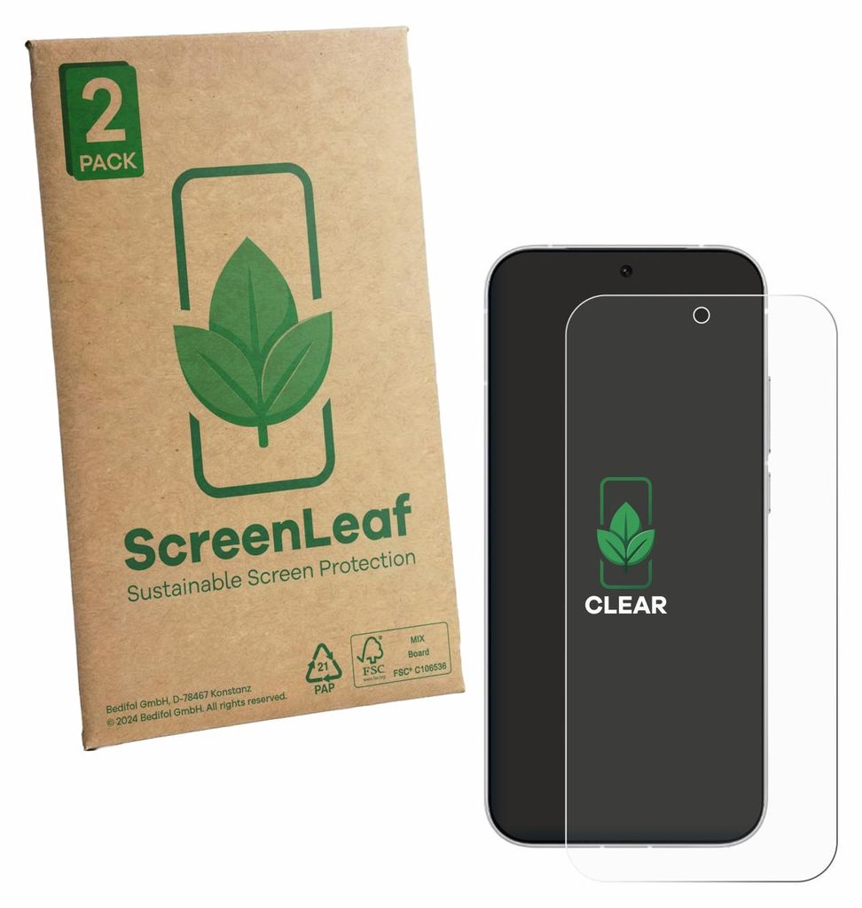 2x ScreenLeaf Schutzfolie für Vivo iQOO Z11 Turbo nachhaltiger Displayschutz Display Schutz Folie Klar Transparent