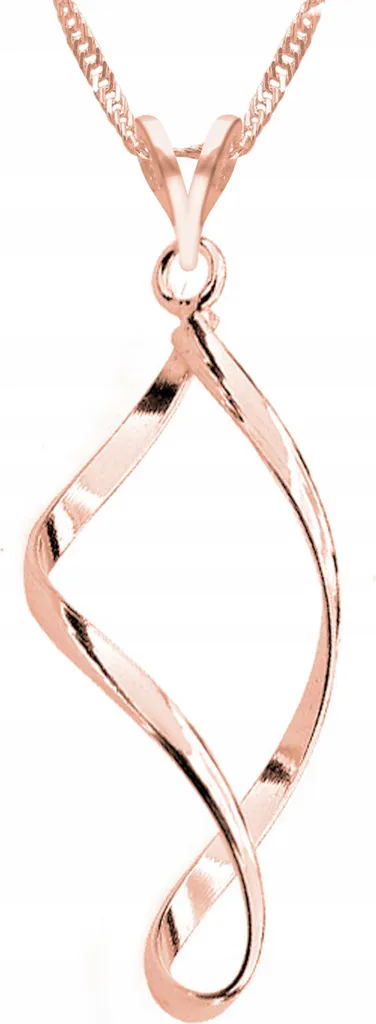 Collana placcata oro con ciondolo a spirale, forma attorcigliata, argento 925