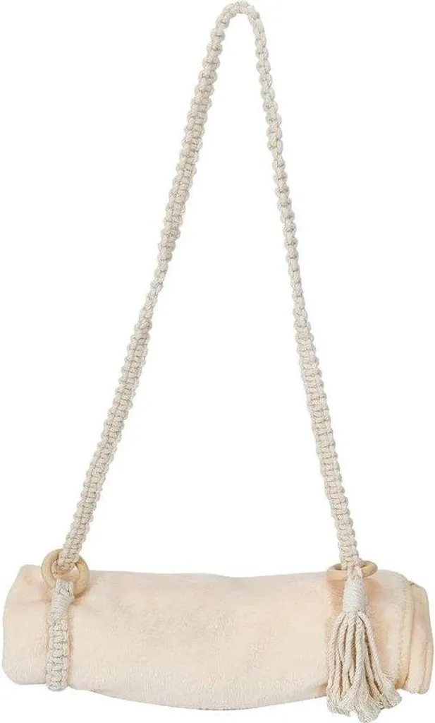 Sangle yoga ajustable avec velcro et cordon - Coton tressé confortable