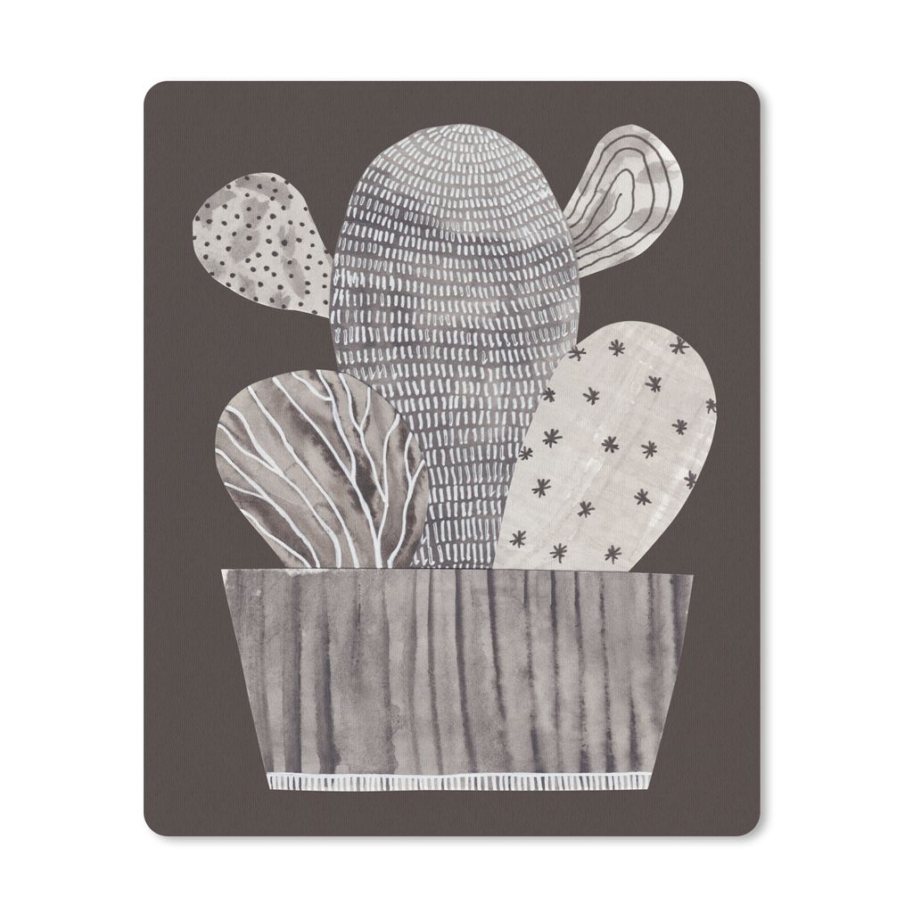 MuchoWow Mauspad Mousepad Kaktus - Pflanze - Punkte - Streifen 30x40 cm - Mousepads - Maus Mat - Pad - Mausunterlage - Mausmatten