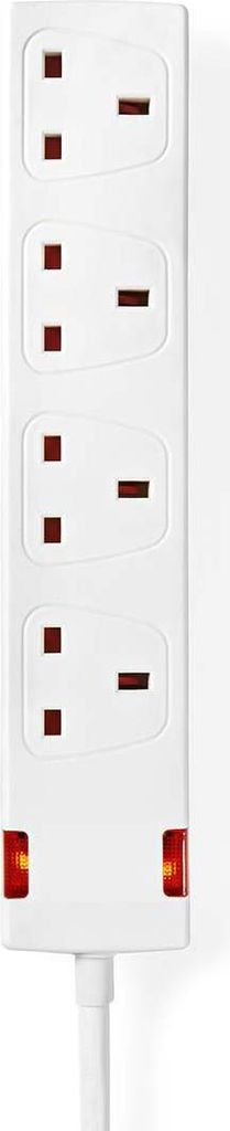 Nedis Steckdosenleiste - UK / Typ G - 4-Wege - 5.00 m - 3120 W - 13 A - Art der Erdung: UK Stecker Erdungsstift - 230 V AC 50/60 Hz - Buchsenwinkel...