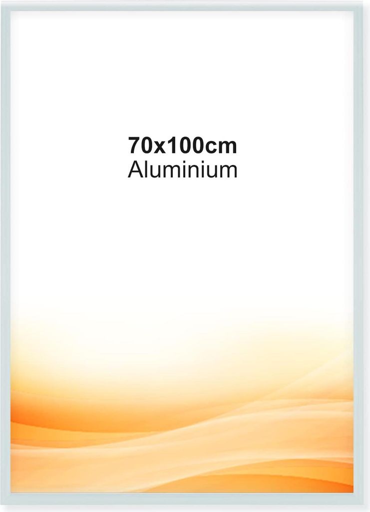 RAWWEST.BIS Alu Bilderrahmen 70x100 cm mit Plexi Rahmen für Bilder und Poster, Silber
