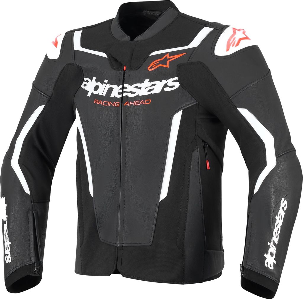 Alpinestars GP Force V2 Motorrad Lederjacke, schwarz/weiß, 54